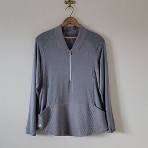 Adidas Golf Grey 1/2 Zip Pullover Quilted‎ Pouch Pocket Size Large L